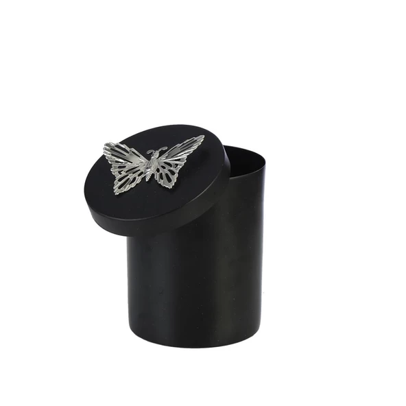 Vitale Mat Siyah Çiçek Kutu Mumluk 9*11,5 Cm AK.JA0191 ürün görseli 1