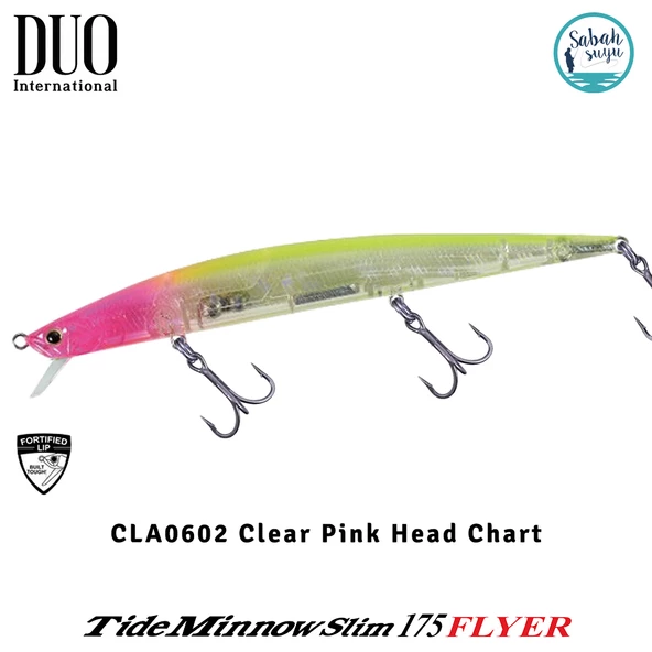 Duo Tide Minnow Slim 175 FLYER CLA0602 Clear Pink Head Chart ürün görseli 1