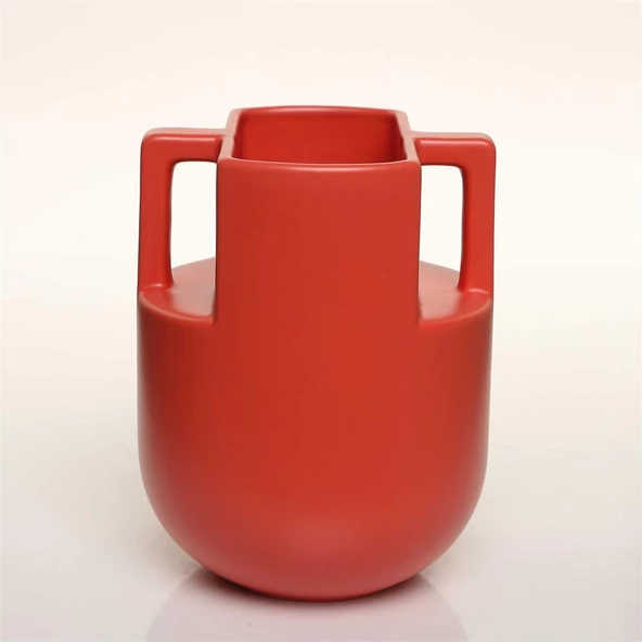 Vitale Handle Kırmızı Vazo Orta 16*16*20 Cm AK.JL0038 ürün görseli 1
