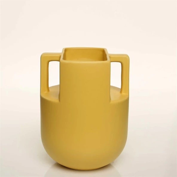 Vitale Handle Sarı Vazo Orta 16*16*20 Cm AK.JL0040 ürün görseli 1