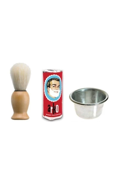 Sakal Fırçası + Arko Sabun + Köpürtme Tası Tıraş Seti ürün görseli 1