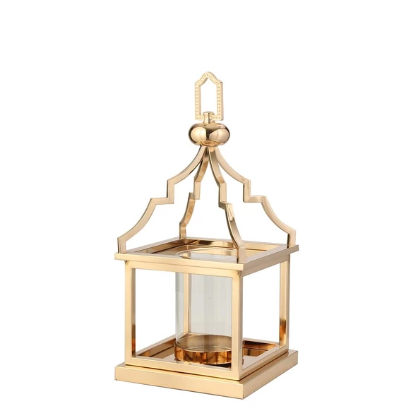 Vitale Eskitme Çatılı Küçük Fener 20*20*45 Cm AK.JD0119 ürün görseli 1