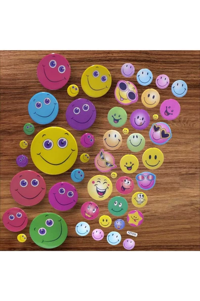 2'li Renkli Karışık Emoji Sticker ürün görseli 1