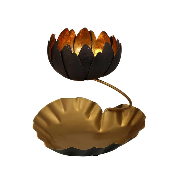 Vitale Lotus Çiçeği Gold Mumluk 24 cm AK.JB0207 ürün görseli 1