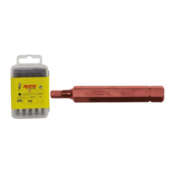 RİCO H6*75 10 MM ALLEN BİTS UÇ KAPLAMALI 005-KK1185 ürün görseli 1