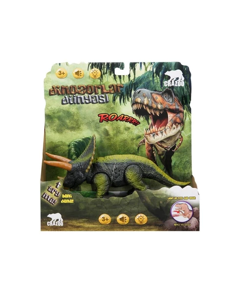 Sunman Sesli ve Işıklı Dinozor Çeşitleri 61711 Yeşil Renk ürün görseli 1