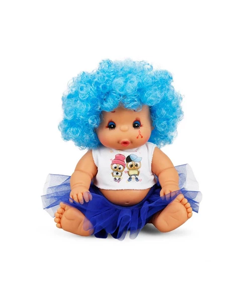 Afro Bebek Kıvırcık Saçlı 23 cm 23488 Mavi ürün görseli 1