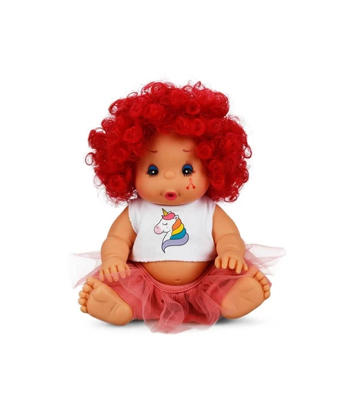 Afro Bebek Kıvırcık Saçlı 23 cm 23488 Kırmızı ürün görseli 1