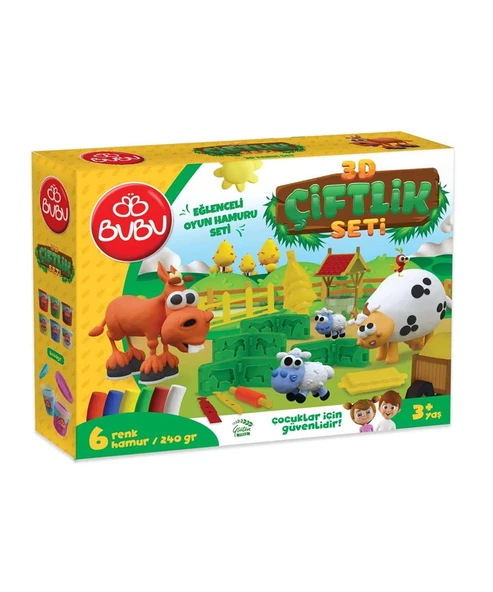 BuBu 3D Çiftlik Eğlenceli Oyun Hamuru Seti OH0013 ürün görseli 1