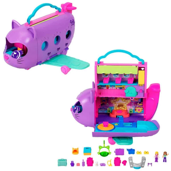 Polly Pocket Minik Kedi Hava Yolları Oyun Seti HWP19 ürün görseli 1