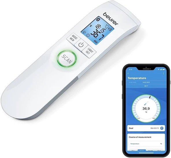 Beurer Ft 95 Temassız Ateş Ölçer Bluetooth ile Veri Aktarımı alman kalite ürün görseli 1