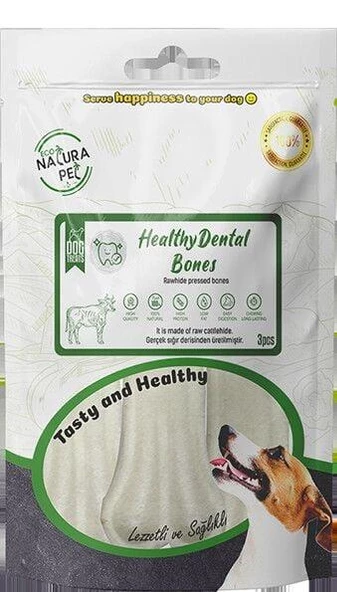 Eco Natura Pet Healty Dental Bones Beyaz Pres Kemik 13Cm 3Lü 180Gr ürün görseli 1