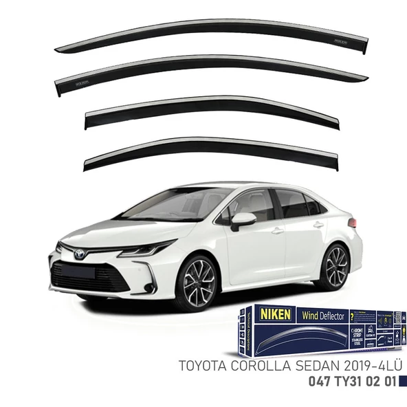 Toyota Corolla Sedan Kromlu Cam Rüzgarlığı Niken 2019+ Sonrası Modellere Uyumlu ürün görseli 1