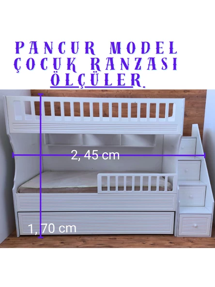 Pancur Model Çocuk Ranzası - Resim 3