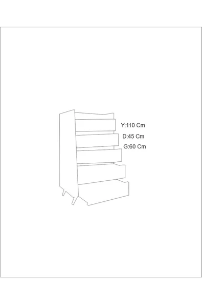 Mymob Anze 5li Şifonyer - Resim 4