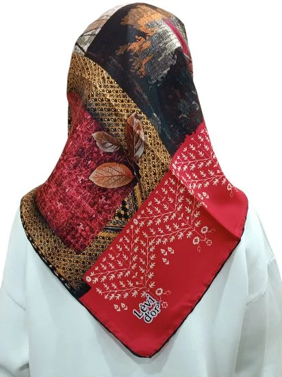 LEVİDOR İ-3409 TWİLL İPEK EŞARP - Resim 9