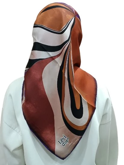 LEVİDOR İ-3613 TWİLL İPEK EŞARP - Resim 3
