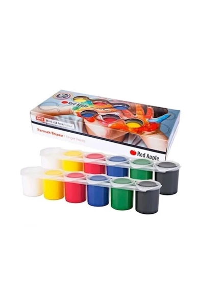 Red Apple Parmak Boya 25Ml. Sıralı Set 12 Renk  Rp12 ürün görseli 1