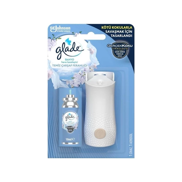 Glade Banyo Hava Tazeleyici Cihaz + Yedek Temiz Çarşaf Ferahlığı 10 ml ürün görseli 1