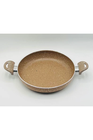 CANTEF24 CM YANMAZ YAPIŞMAZ ÇİFT SAPLI TEFLON TAVA SAHAN ürün görseli 1
