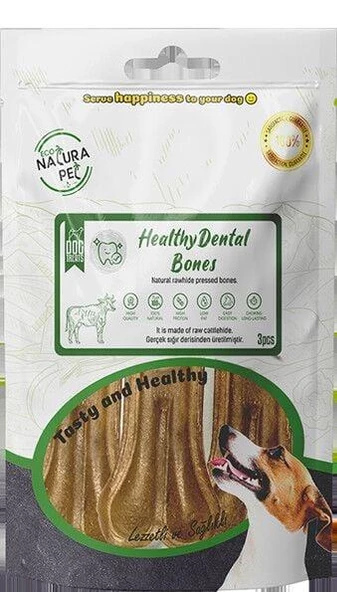 Eco Natura Pet Healty Dental Bones Natural Pres Kemik 13Cm 3Lü 180Gr ürün görseli 1