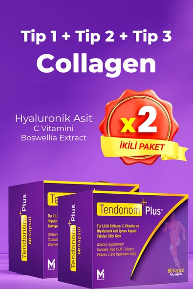 TENDONOM PLUS Tip 1-2-3 Kollajen Hiyalüronik Asit 60 Kapsül X 2 Adet ürün görseli 1