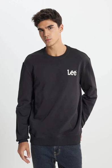 Lee Regular Fit Normal Kesim %100 Pamuk Bisiklet Yaka Antrasit Sweatshir ürün görseli 1