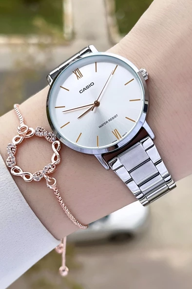 Casio CSISTE107 Kadranı ve Kordonu Gümüş Renk Hediye Paketli Kadın Kol Saati ürün görseli 1