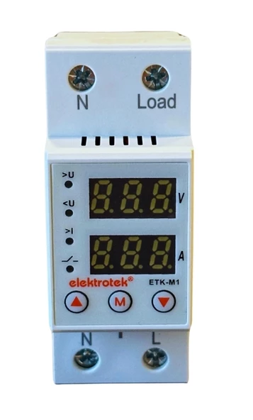 ETK 1x63A Monofaze Voltaj ve Akım Koruma Rolesi Şebeke Giriş Voltaj Denetleyici 220 Volt 63 Amper ürün görseli 1