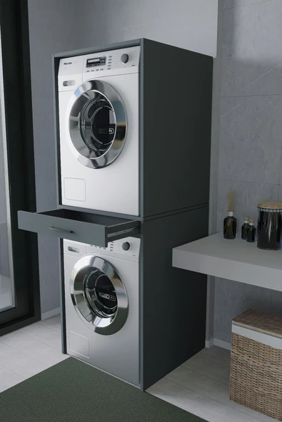 Mirobi Velmor Banyo Dolabı Çamaşır ve Kurutma Makinesi Dolabı Antrasit ürün görseli 1