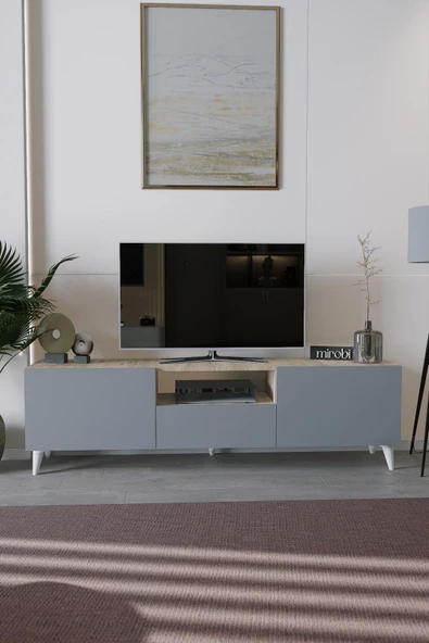 Mirobi Bravix Modern TV Ünitesi 3 Bölmeli Antrasit ürün görseli 1