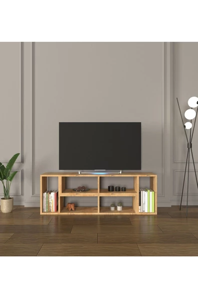Mirobi Çok Şekilli Fonksiyonel Tv Sehpası, Dekoratif Sehpa-Kitaplık, Blok Tv Ünitesi, Rivoli ürün görseli 1