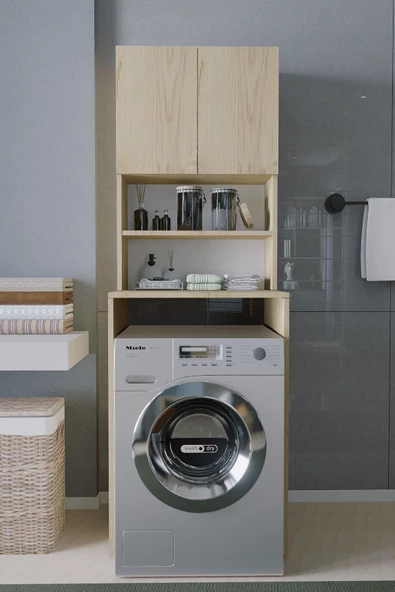 Mirobi Çamaşır Makinesi Dolabı Hayzum 180*066*55 Banyo Kiler Dolabı Rivoli ürün görseli 1