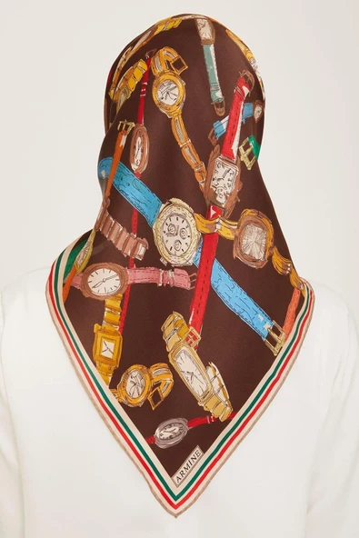 85 Armine Twill İpek Eşarp 9141D - Resim 4