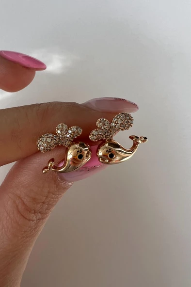 BALİNA KÜPE ( ALTIN KAPLAMA 18K) ürün görseli 1