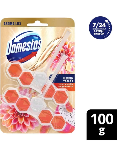 Domestos Tuvalet Bloğu Aroma Lux Yıldız Çiçeği & Ejder Meyvesi 100 Gr ürün görseli 1