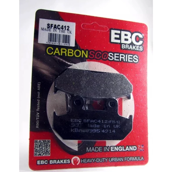 Ebc Sfac412 2003-2018 Suzuki Burgman AN 650 ABS Uyumlu Arka Fren Balatası Karbon Balata ürün görseli 1