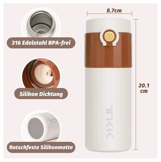 Vagon Life Çerlik Termos 450Ml Krem-Kahverengi ürün görseli 1