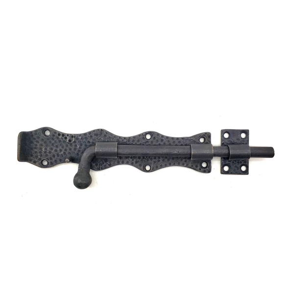 Antika Tarz Dekoratif Pirinç Dövme Kapı Sürgüsü - 20cm, Oksit ürün görseli 1