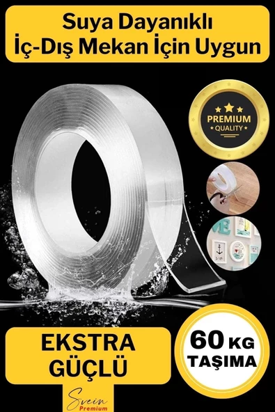 60 Kg Çift Taraflı Ekstra Güçlü Çok Amaçlı Tamir Silikon Bant Dış Mekan Montaj Bandı 18 Mm X 1,5 Mt ürün görseli 1