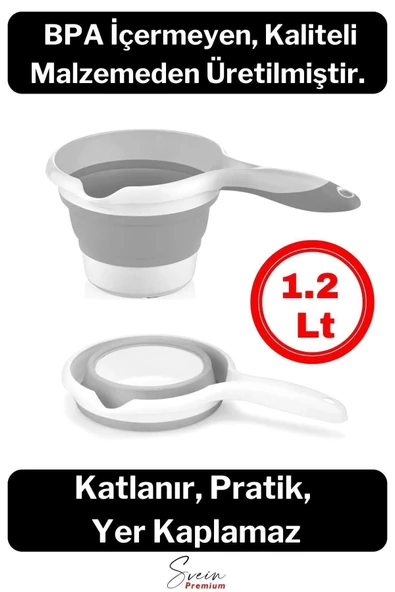 Pratik Premium Katlanır Sert Plastik Koçero Maşrapa Su Kovası Bulaşık Yıkama Leğeni 1200 ml ürün görseli 1