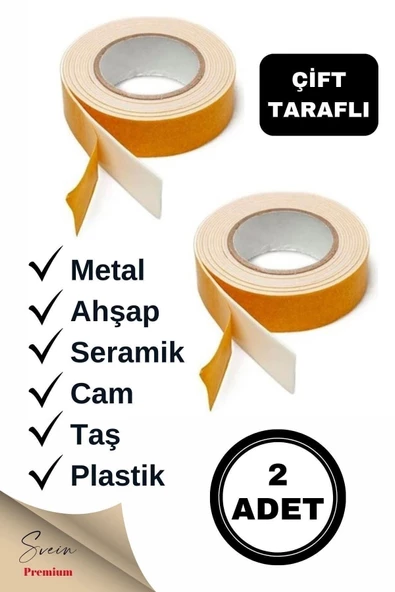 Süngerli Çift Taraflı Ultra Yapışkan Iç Dış Mekan Tamir Çok Amaçlı Köpük Bant 2 Mt 19 Mm ürün görseli 1