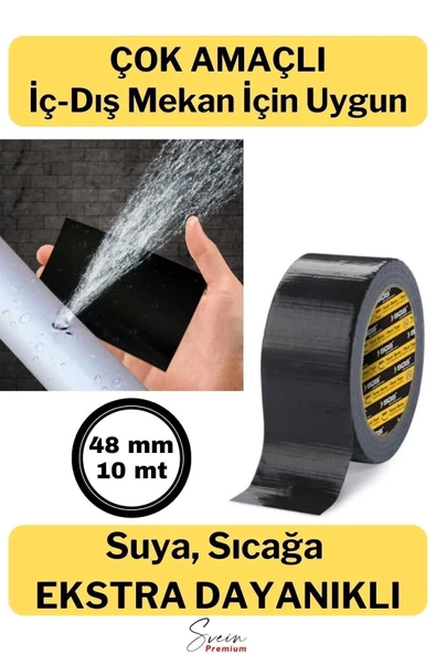 Çok Amaçlı Su Geçirmez Sızdırmaz Dayanıklı Boru Çatlak Onarım Izolasyon Siyah Tamir Bandı 48mm 10mt ürün görseli 1