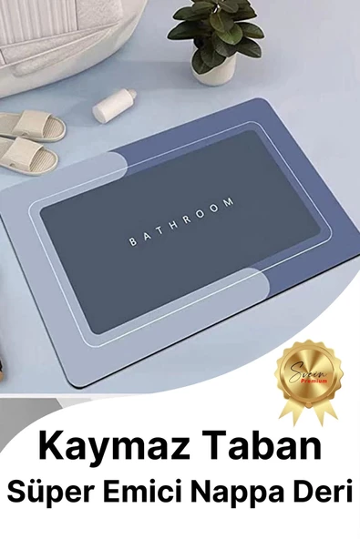 Sihirli Su Emici Kaymaz Tabanlı Kolay Temizlenir Dayanıklı Pürüzsüz Yumuşak Abdest Banyo Paspası ürün görseli 1