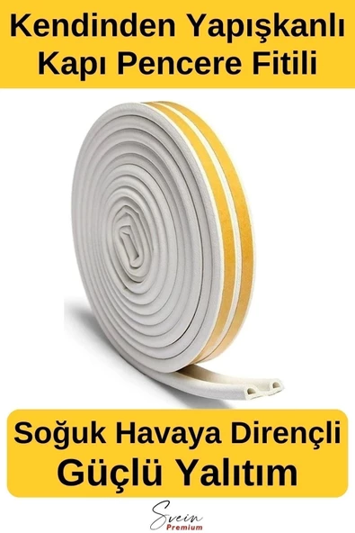 #Fitil Kapı Ve Pencere Soğuk Izolasyon Bandı Fitili Kendinden Yapışkanlı Kauçuk Yalıtım Bant 2x10 = 20 Mt ürün görseli 1