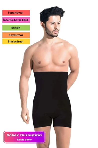 Özel Üretim Basen Toparlayıcı Sıkılaştırıcı Göbek Düzleştirici Bel İnceltici Erkek Duble Boxer Korse ürün görseli 1