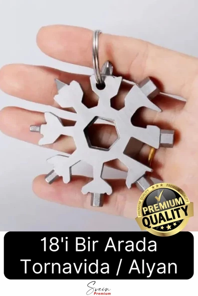 Çok Amaçlı Metal Kar Tanesi Tornavida Seti Taşınabilir Pratik Alyan Takımı 18 in 1 Anahtarlık Açıcı ürün görseli 1