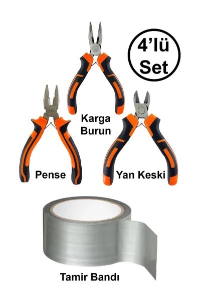 Mini Takı Bijuteri Hobi Kesme Karga Burun Yan Keski Pense Çok Amaçlı Sızdırmaz Gri Tamir Bandı Seti ürün görseli 1