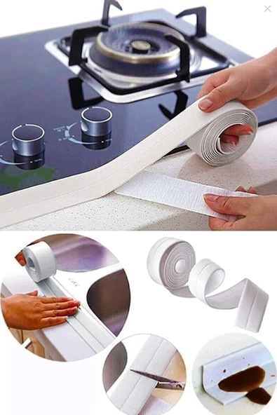 Su Sızdırmaz Geçirmez Lavabo Tezgah Küvet Duş Banyo Mutfak Pencere İzolasyon Şerit Bant 3,2 m x 38mm ürün görseli 1