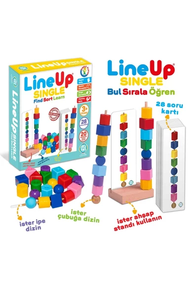 Bul Sırala Öğren Line Up Single Eğitici Zeka Geliştiren Görsel Algı Çocuk Motor Beceri Oyunu ürün görseli 1
